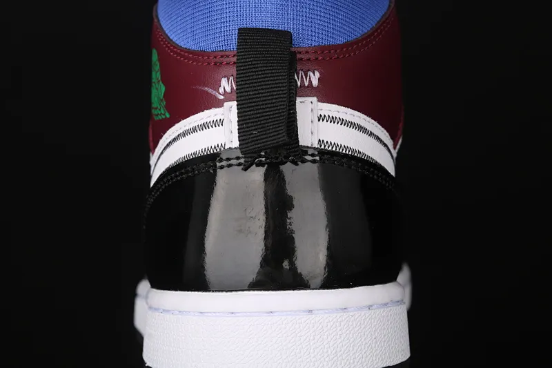 All categories Air Jordan Jordan series basketball shoes Air Jordan 1 Mid Air Jordan 1 Mid SE AJ1 Joe 1 patent leather multi-color splicing mid-top versatile casual sports sneakers DB5454-001